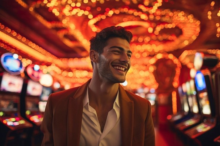 Antarmuka permainan Nolimit City dengan gulungan slot dan simbol bonus